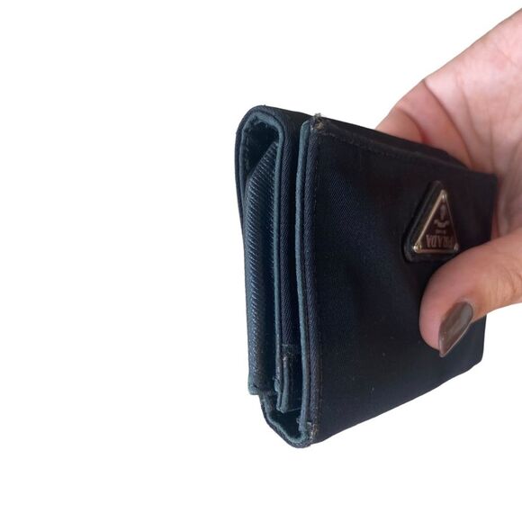 Prada Women’s Nylon Tessuto Mini Wallet Black Iconic Y2K Multi-compartment - Picture 6 of 11